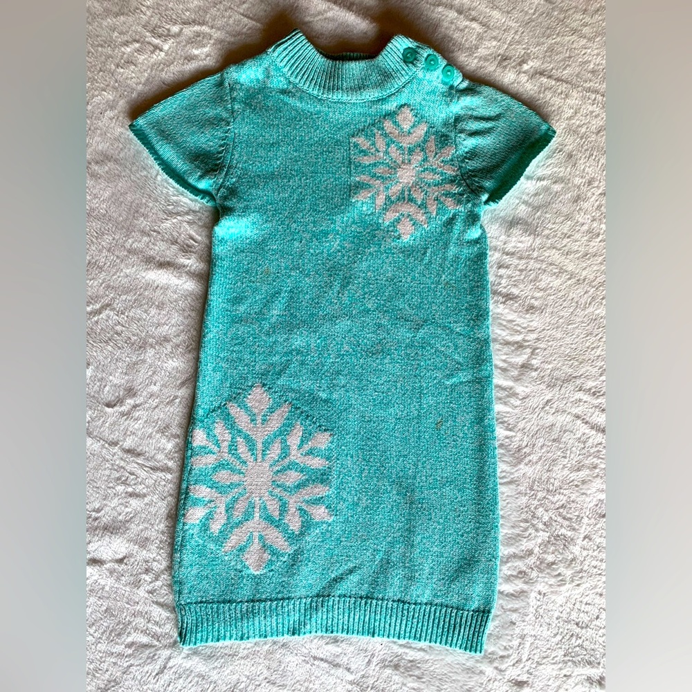 Snowflake sweater dress 5T - Elsa blue